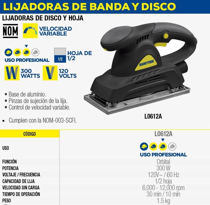 LIJADORA DE DISCO Y HOJA L0612A - Imagen 2